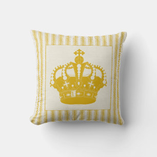 Gold Ticking met Crown Kussen