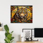*~* Gold TIGER 5:4 AP68 Fantasy Glas in lood Poster (Thuiskantoor)
