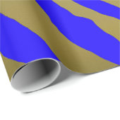 Gold Tiger Stripes Blue Cadeaupapier (Rol Hoek)