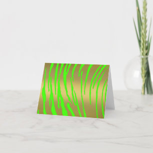 Gold Tiger Stripes Green Feestdagen Kaart