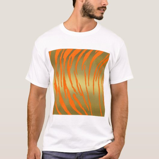 Gold Tiger Stripes Oranje T-shirt (Voorkant)