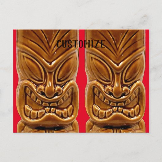 Gold Tiki Sculpture Thunder_Cove Briefkaart (Voorkant)