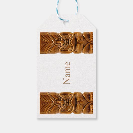 Gold Tiki Sculpture Thunder_Cove Cadeaulabel (Achterkant)