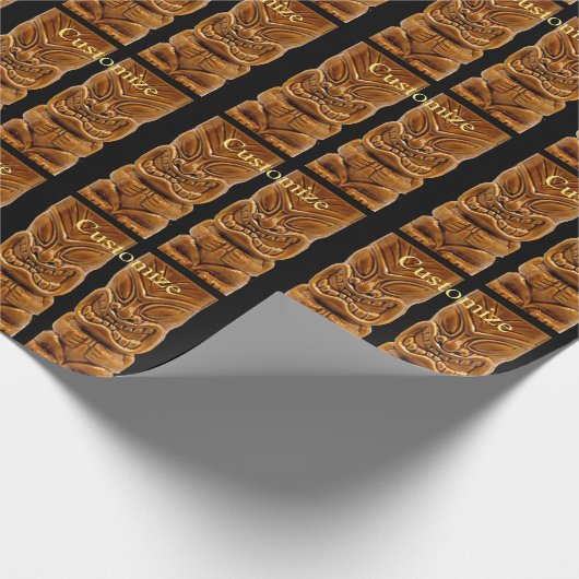 Gold Tiki Sculpture Thunder_Cove Cadeaupapier (Hoek)