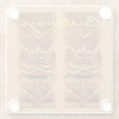 Gold Tiki Sculpture Thunder_Cove Glazen Onderzetter (Achterkant)