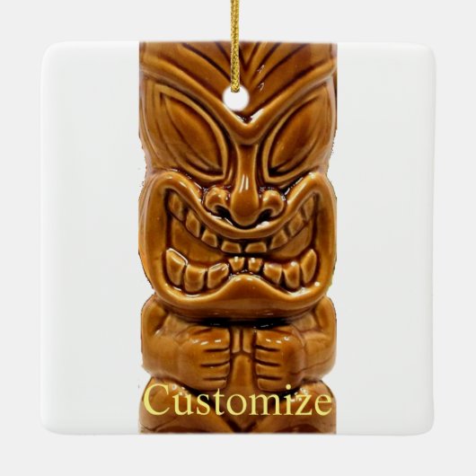 Gold Tiki Sculpture Thunder_Cove Keramisch Ornament (Achterkant)