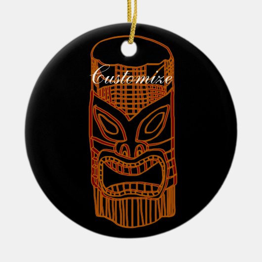 Gold Tiki Sculpture Thunder_Cove Keramisch Ornament (Voorkant)