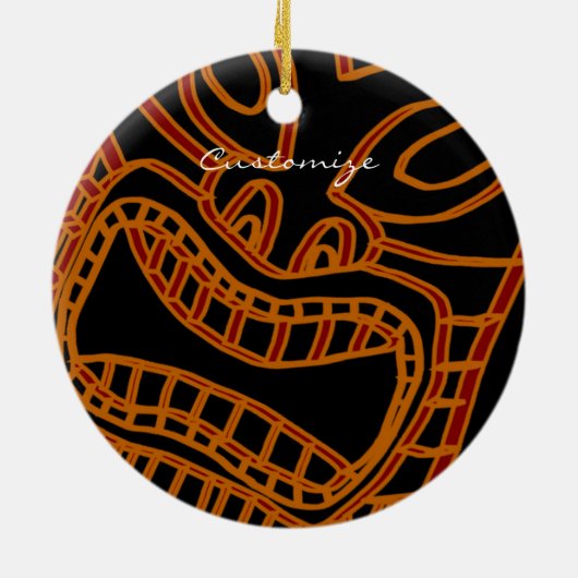 Gold Tiki Sculpture Thunder_Cove Keramisch Ornament (Achterkant)