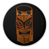 Gold Tiki Sculpture Thunder_Cove Keramische Knop (Voorkant)
