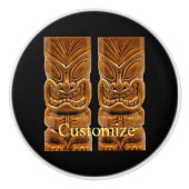 Gold Tiki Sculpture Thunder_Cove Keramische Knop (Voorkant)