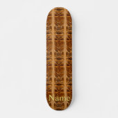 Gold Tiki Sculpture Thunder_Cove Persoonlijk Skateboard (Voorkant)