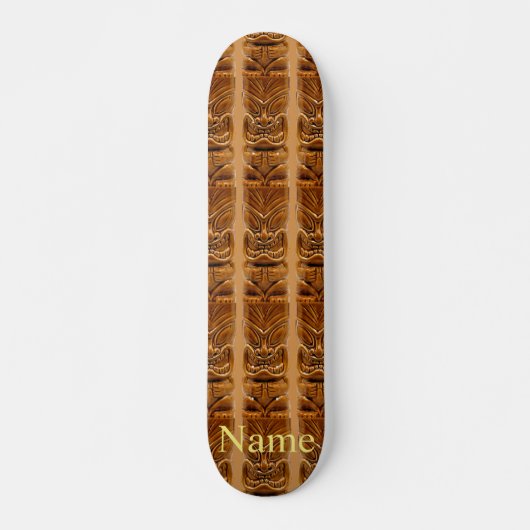 Gold Tiki Sculpture Thunder_Cove Persoonlijk Skateboard (Voorkant)