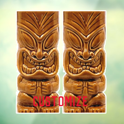 Gold Tiki Sculpture Thunder_Cove Raamsticker (Vel 3)