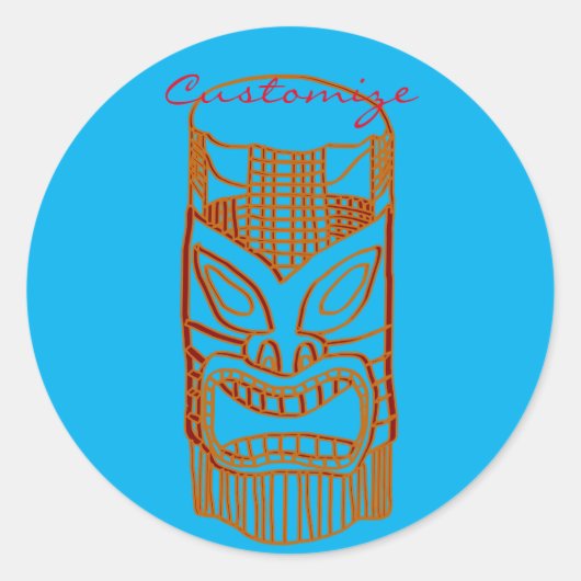 Gold Tiki Sculpture Thunder_Cove Ronde Sticker (Voorkant)