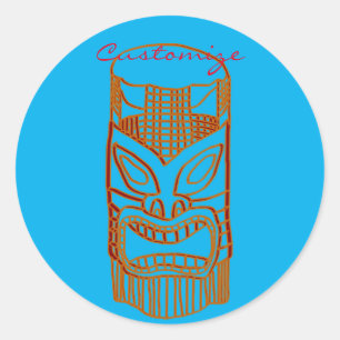 Gold Tiki Sculpture Thunder_Cove Ronde Sticker