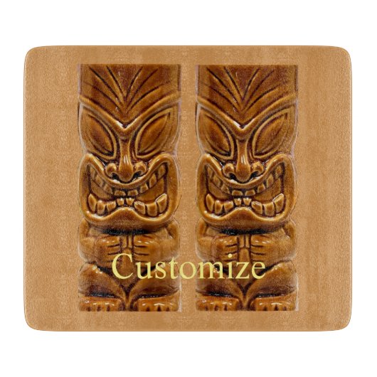 Gold Tiki Sculpture Thunder_Cove Snijplank (Voorkant)