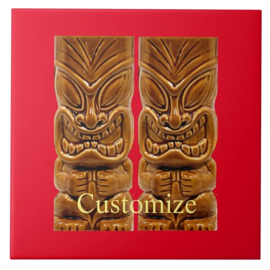 Gold Tiki Sculpture Thunder_Cove Tegeltje (Voorkant)