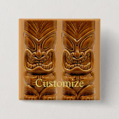 Gold Tiki Sculpture Thunder_Cove Vierkante Button 5,1 Cm (Voorkant)