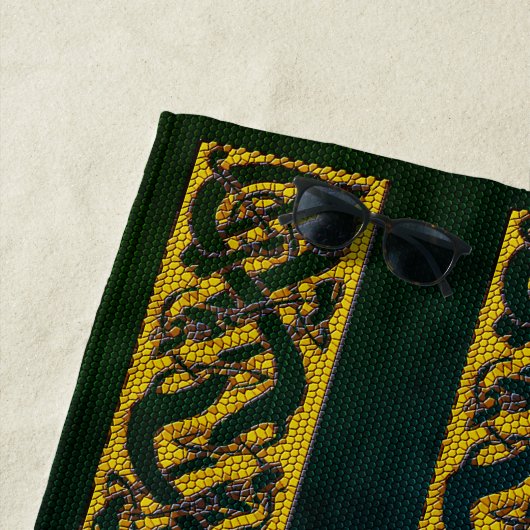 Gold Tiled Keltic Knot Dragon Hounds Strandlaken (In situ)