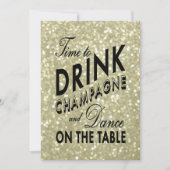 Gold Time to Drink Champagne Corporate Invite Kaart (Voorkant)