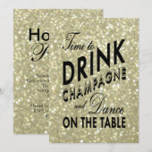 Gold Time to Drink Champagne Corporate Invite Kaart (Voorkant / Achterkant)