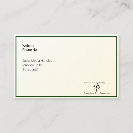 Gold Tint Gradient & Hunter Logo Std. Visitekaartje (Achterkant)