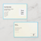 Gold Tint gradiënt & Sky Blue Logo Euro Visitekaartje (Voorkant / Achterkant)