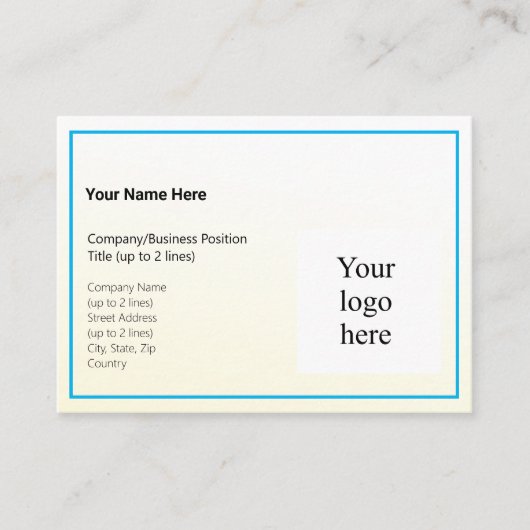 Gold Tint gradiënt & Sky Blue Logo Mighty Visitekaartje (Voorkant)