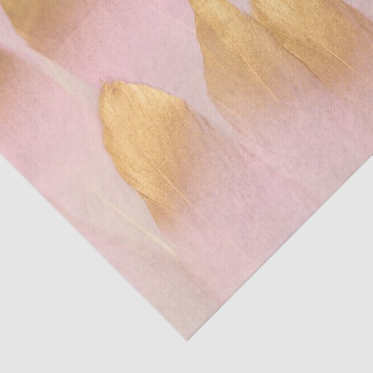 Gold Tipped Pink feathers Tissuepapier (Detail)