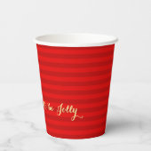 Gold Tis Seizoen is Jolly Kerstrode Stripes Papieren Bekers (Achterkant)