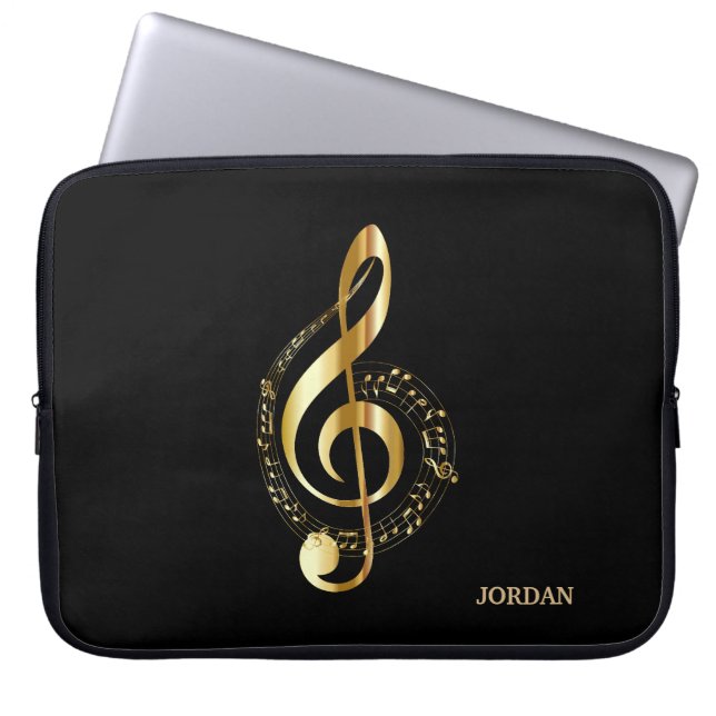 Gold-toetsenbord en verteerbare schol laptop sleeve (Voorkant)