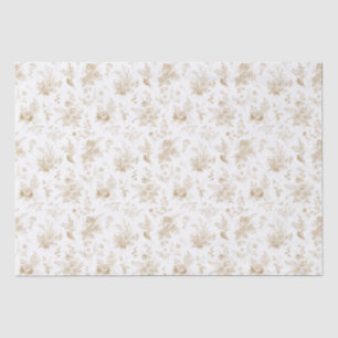 Gold Toile De Jouy Bloemen Chinoiserie Tissuepapier