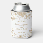 Gold Toile De Jouy Bloemen Huwelijksgunsten Blikjeskoeler (Blikje Achterkant)