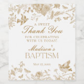 Gold Toile De Jouy  Bloemendoop Favorieten Wijn Etiket (Enkel label)