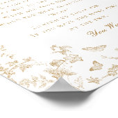 Gold Toile De Jouy Dont Say Baby shower Game Poster (Hoek)