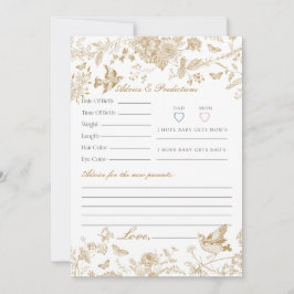 Gold Toile De Jouy Floral Advies voor Baby Kaart