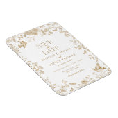 Gold Toile De Jouy Floral Save the Date Magneet (Rechterzijde)