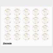 Gold Toile De Jouy  Floral Vrijgezellenfeest Ronde Sticker (Vel)