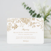 Gold Toile de Jouy Registry Kaart Invitation Inser (Staand voorkant)
