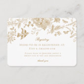 Gold Toile de Jouy Registry Kaart Invitation Inser (Voorkant)