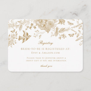 Gold Toile de Jouy Registry Kaart Invitation Inser