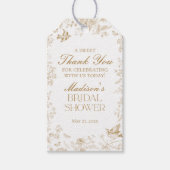Gold Toile De Jouy Vrijgezellenfeest Favors Cadeaulabel (Voorkant)