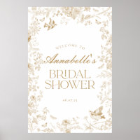 Gold Toile Jouy Floral Vrijgezellenfeest Welkomstb