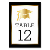 Gold Tone Afstudeerder Pet op Black Classy Afstude Kaart (Voorkant)