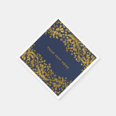 Gold Tone Baby's Breath Blue Elegant Floral Servet (Hoek)