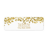 Gold Tone Baby's Breath White Elegant Invitation Etiket (Voorkant)