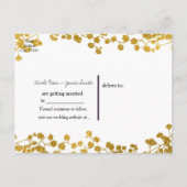 Gold Tone Baby's Breath White Sparen de Datum Aankondigingskaart (Achterkant)
