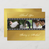 Gold tone bruiloft Dank u briefkaarten (Voorkant / Achterkant)