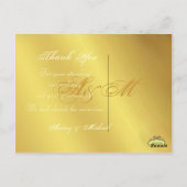 Gold tone bruiloft Dank u briefkaarten (Achterkant)
