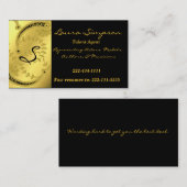 Gold Tone en Black Monogram visitekaartje (Voorkant / Achterkant)